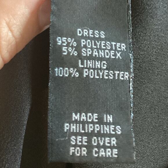 Vtg Womens Satin Mini Dress XS 3 Formal Prom Party Cocktail Teal Blue Black Y2K - Picture 9 of 10